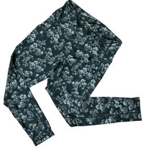 NORDSTROM Zella Grey Green Floral Running TIghts Leggings w Pockets size Medium
